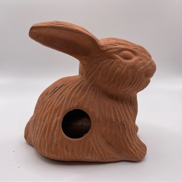 Terracotta rabbit bunny figurine - Picture 3 of 5